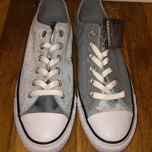 Silver Velvet Converse (low tops)